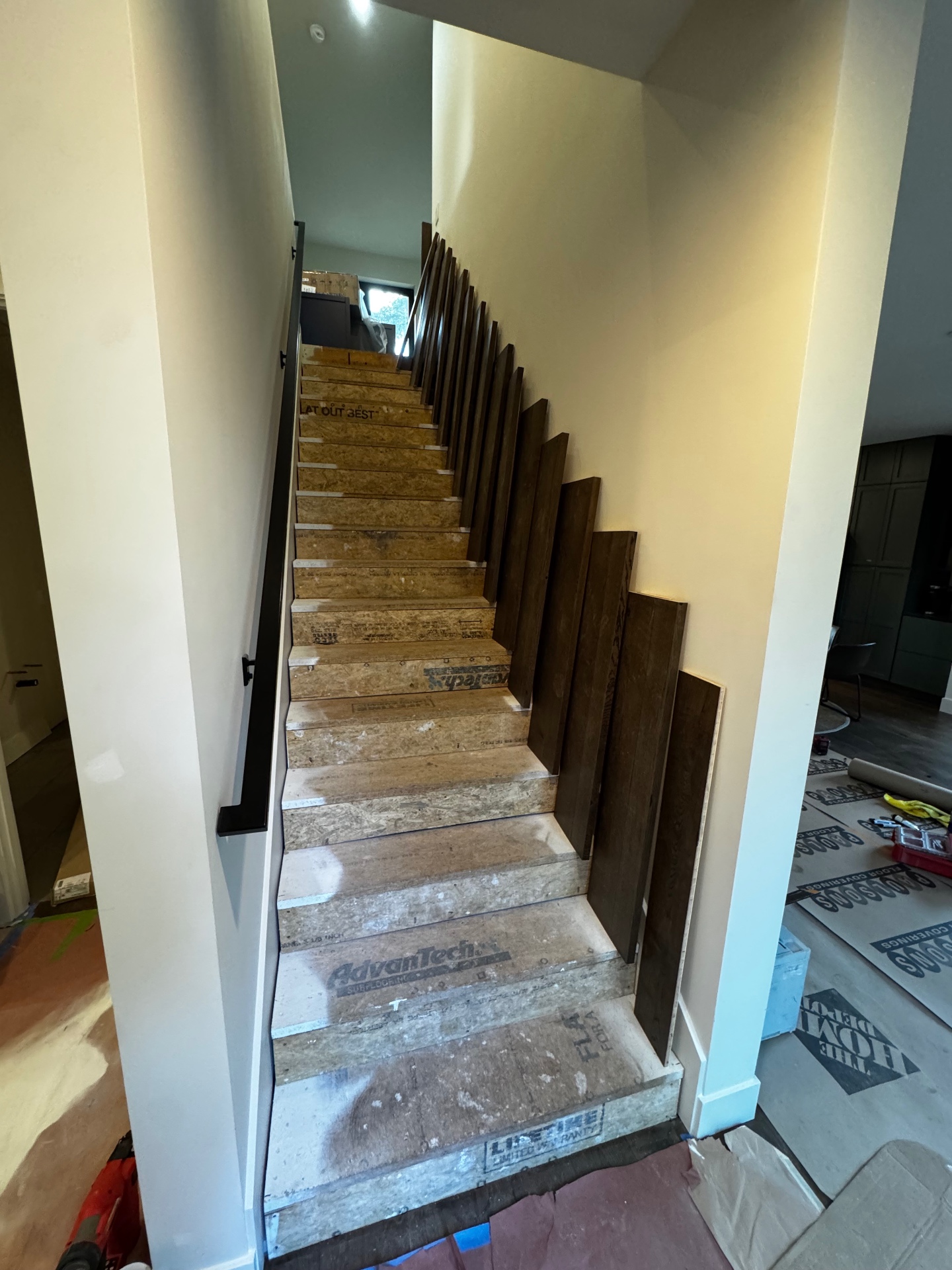 Stair installation in progress
